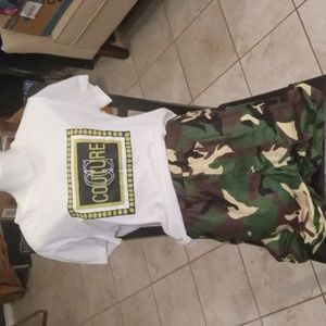 Couture army short set